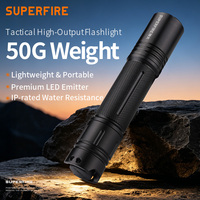 Lampe de poche LED haute puissance SUPERFIRE S5-P 280LM avec 5 modes, faisceau de 155 m, corps en aluminium, batterie 18650 amovible, IP44