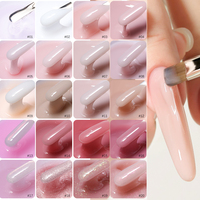 ZRKGEL Gel Constructeur Indolore 20 Couleurs Personnalisable Sans Chaleur Nude pour Extension d'Ongles Auto-Nivelant Gel Dur en Pot