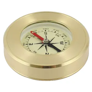 High-end gold-plated brass advertising gifts Outdoor compass Compass Metal crafts Travel souvenir compass