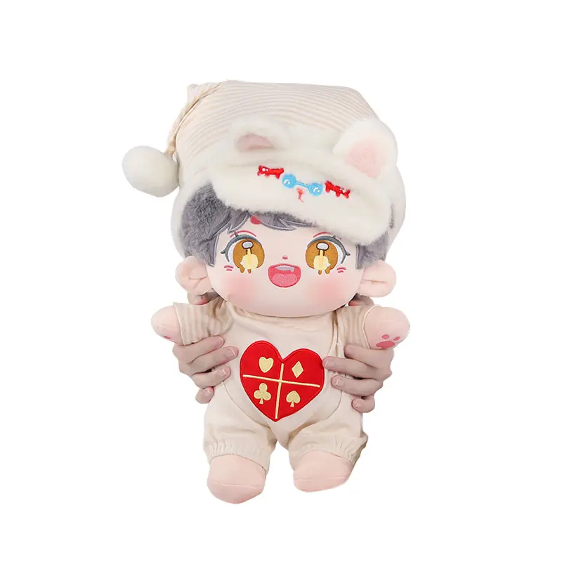 Boneka hewan rubah Mini lucu 40cm boneka badan telanjang lembut boneka boneka katun berdandan boneka tokoh Anime hadiah anak perempuan
