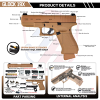 Pistolet à hydrogel G19x en métal, Gelblaster électronique avec fonctions de sécurité pour adultes - Unisexe