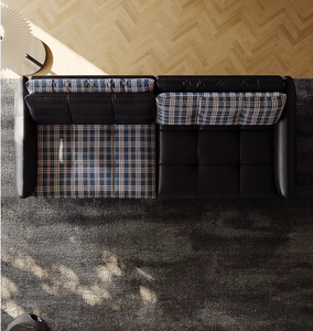 <span class=keywords><strong>Canapé</strong></span> modulaire rectangulaire inclinable haut de gamme design moderne avec revêtement en tissu et acier inoxydable, ensemble de rangement haute densité pour villa - Product Image 5