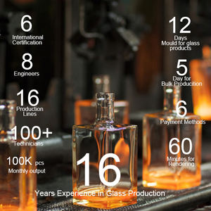 <strong>Non</strong> <strong>Alcoholic</strong> Spirits 750ml Square Glass Wine/Spirits Bottle Bar Top Finish - Product Image 4