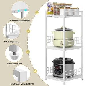 รถเข็นเก็บของอเนกประสงค์แบบปรับขนาดได้ 3 ชั้น - Product Image 2