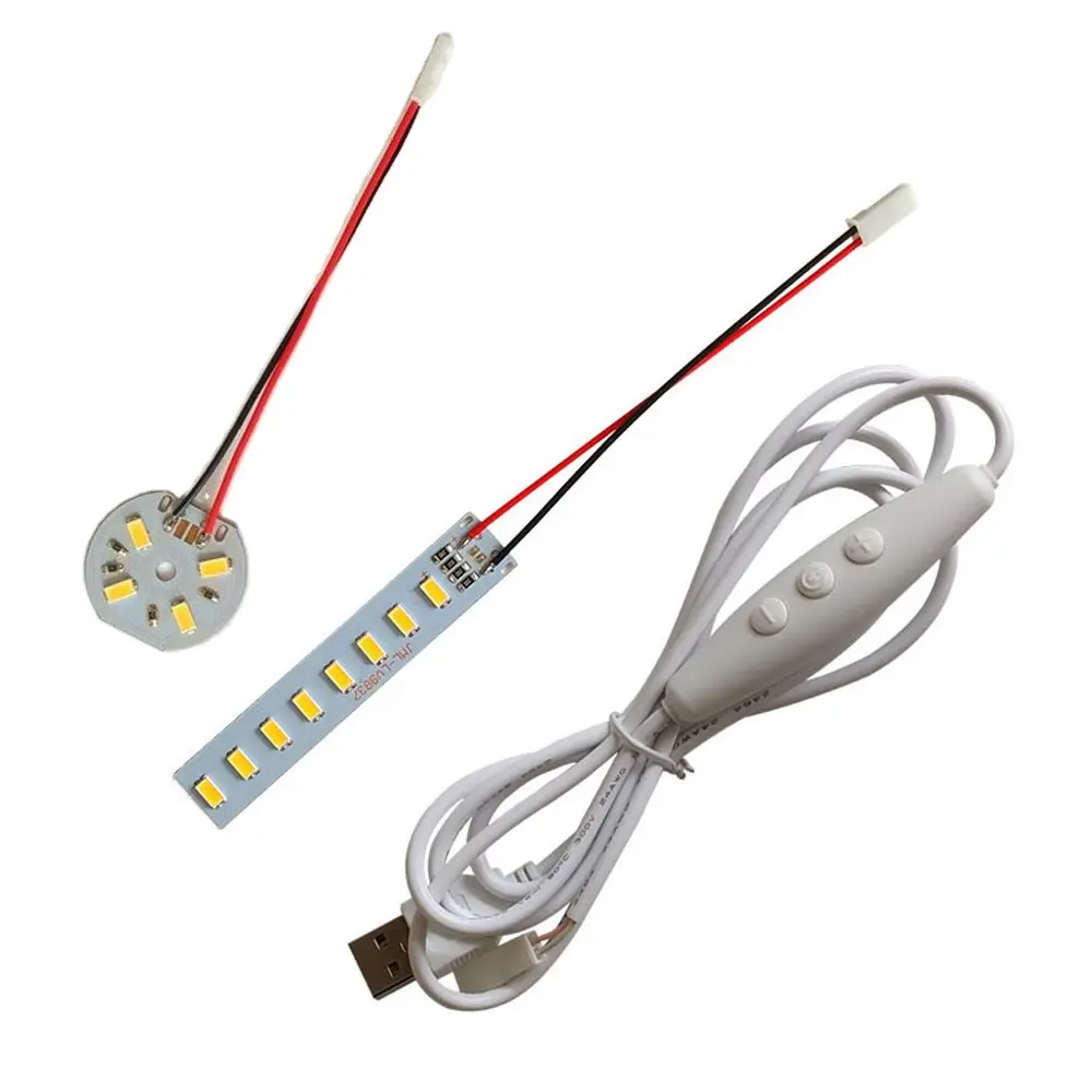 Interruptor de Cable USB para tira de luces LED, Panel de luz LED de 5V para luz nocturna 3D, soporte de lámpara, accesorio de iluminación artesanal, blanco cálido