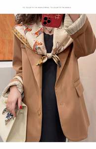 Private Embroidered Log 90*90Cm Printed 100% Shawl New Design Mulberry <b>Silk</b> Hijab <b>Scarf</b> for Women - Product Image 3