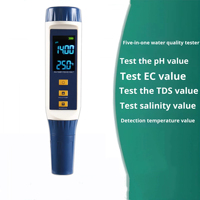 Testeur de qualité de l'eau 5 en 1 en gros, haute précision, numérique, TDS, EC, PH, salinité, température, testeur de qualité de l'eau