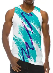 Clothing Suppliers Mens 3D Print Funny Pattern Realistic Underwaist Gym Tank Tops