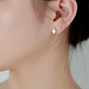 Dylam Hypoallergenic Women Fine Jewelry Accessories S925 Silver Diamond Gemstone 5A Zirconia Oval Synthetic <b>Opal</b> <b>Stud</b> <b>Earrings</b> - Product Image 6