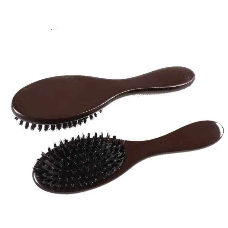 Wooden Handle Hair Brush Styling Tool Natural Boar Bristle Hairbrush Massage Comb Anti-static Hair Scalp Paddle Brush Beech