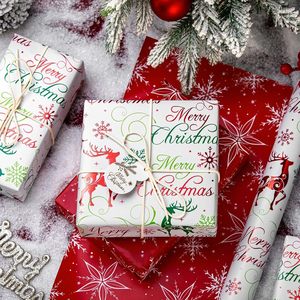 Christmas <b>Wrapping</b> <b>Paper</b> Reindeer Snowflake Design 17 In X 32.8 Ft Reversible Gift Craft Packaging <b>Paper</b> - Product Image 2