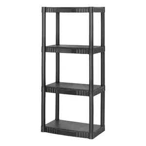 Pretul Est-4p Étagère de rangement en plastique noire à 4 niveaux - Product Image 1