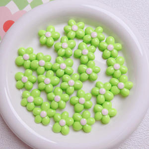 Nuevas cuentas acrílicas de flores de agujero recto multicolor de dibujos animados para materiales hechos a mano DIY accesorios de cadena de teléfono móvil - Product Image 6