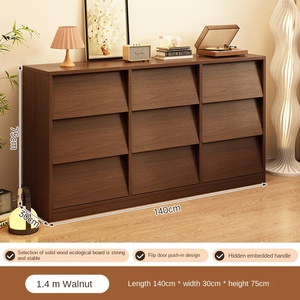 Mobile Contenitore Multifunzione in Legno Massello Design <span class=keywords><strong>Antico</strong></span> per Soggiorno Armadietto Basso da Terra per Arredamento Casa - Product Image 5