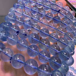 도매 천연 탑 아쿠아 마린 팔찌 보석 만들기 DIY 디자인을위한 부드러운 라운드 미네랄 보석 비즈 - Product Image 1