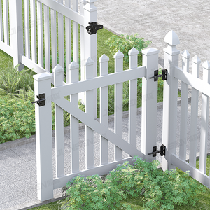 Mini pestillo negro de seguridad para poste de valla, resorte de bloqueo de acero inoxidable, pestillo de puerta de valla de PVC, pestillo de puerta de valla ajustable de cierre automático - Product Image 5