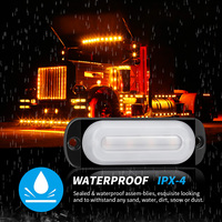 DXZ OEM 12V/24V 12W 4 LED Weiß + Gelb Wasserdicht CE-Zertifiziert Notfall-Beacon-Stroboskop-Lichtleiste Universell Passend 1 Jahr Garantie