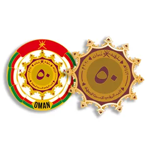 Personalizado design 3d reino 51th sultanate magnético oman, dia nacional pinos de emblema