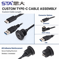 Connecteur étanche Type C 3.1, charge rapide, signal de données, prise aviation, câble FPC 10cm 20cm, adaptateur prise femelle vers prise mâle