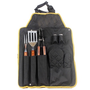 Juego de 14 Utensilios para Asar al Aire Libre, Accesorios para <span class=keywords><strong>Barbacoa</strong></span>, <span class=keywords><strong>Kit</strong></span> de Parrilla con Delantal, Venta al Por Mayor de Fábrica - Product Image 4