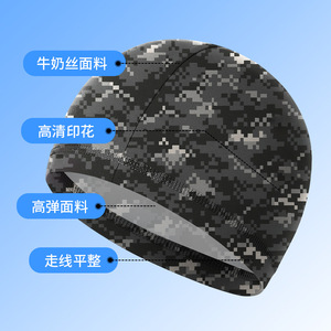 Gorra de ciclismo transpirable que absorbe la humedad para adultos, para deportes al aire libre, forro para casco con protección solar, estampado de camuflaje, 25cm x 16cm - Product Image 2