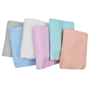 Good Quality Manufacturer Bamboo 2 Layers Baby Blanket 100% Cotton Muslin <strong>Throw</strong> Blankets <strong>Pink</strong> White 120*120cm Swaddle Blanket - Product Image 2