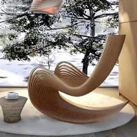 Fauteuil de loisirs individuel nordique contemporain en bois de bouleau avec accoudoirs pour extérieur, hôtel, salon – Confort optimal