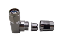 Conector Coaxial RF de Aluminio de Pared Lisa de 3/8'', Tipo N, Macho, Impermeable, con Abrazadera en Ángulo Recto