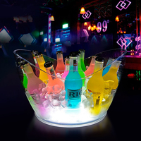 Seau à glace promotionnel personnalisé en PP/PS acrylique, forme bateau, 3,5 L, vierge, OEM/ODM, couleur/logo, CE