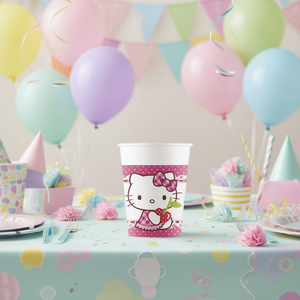 Gobelet jetable en papier cylindrique Hello Kitty, motif dessin animé mignon, 200 ml, pour fêtes, Party Love China - Product Image 2