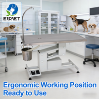 Table chirurgicale électrique en forme de Z EURVET pour animaux de compagnie, en acier inoxydable SUS304 avec poteau pour perfusion intraveineuse, clinique vétérinaire
