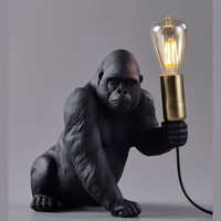 Ornements de jardin avec lampe, simple lampe statue de singe, lampe de sol sculpturale, décoration de jardin