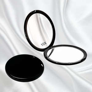 Lanson Offre Spéciale miroir <span class=keywords><strong>double</strong></span> face de forme ronde de petite taille avec miroir de maquillage grossissant plat 10X pliable facilement - Product Image 2