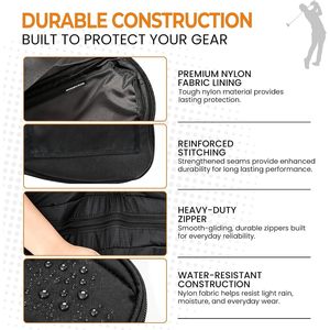 Bolsa de Golf Impact Sports, Negra, Ligera, Impermeable, de Poliéster, Unisex, con Correa de Hombro Arqueada y Bolsillo Interior con Cremallera - Product Image 5