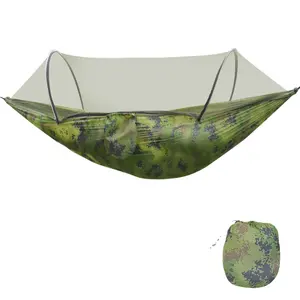 热卖-带蚊帐的吊床-便携式野营吊床树帐篷双吊床带蚊帐和雨罩