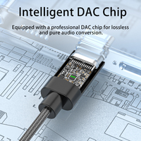 Adaptador de Audio de aleación de aluminio niquelado A339 USB3.0 DAC Chip tipo C a DC Cable USB de malla de nailon trenzado para Monitor de micrófono