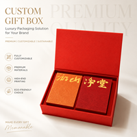 Boîte cadeau rigide magnétique personnalisée avec un design rouge et or pour les produits de bien-être et les emballages de marques de luxe