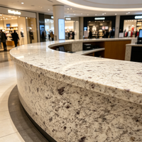 Dalle de granit blanc de l'Est de l'Asie (G655) poli, moderne et de qualité supérieure, découpée sur mesure, durable pour cuisine, salle de bain et extérieur.