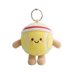 Porte-clés en peluche mignon en forme de ballon de sport, trois styles : volley-ball, football, baseball, mini pendentif, breloque de sac, cadeau pour les fans de sport et les adolescents - Product Image 1