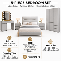 Ensemble de meubles de chambre à coucher modernes pour hôtel, en bois massif, ensemble complet de meubles de chambre à coucher pour la maison, vente en gros pour appartement et villa