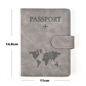 Custom Logo Fashion PU Leather Passport Cover Case Travel <b>Wallet</b> Magnetic Buckle <b>RFID</b> <b>Blocking</b> Anti-Theft 9 Colors Cartoon - Product Image 3