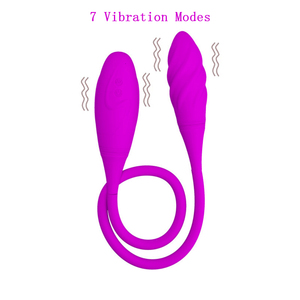 Recarregável Dual Vibrador 7 Velocidades Double Head Jump Egg Bullet Dildo Vibrador Anal Butt Plug Adulto Sex Toy Para Casal Homens Mulheres - Product Image 3