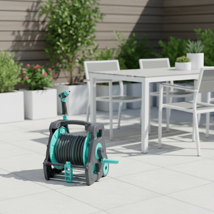 Carrete de <span class=keywords><strong>Manguera</strong></span> Retráctil con Riel Guí<span class=keywords><strong>a</strong></span> <span class=keywords><strong>para</strong></span> Mangueras de Jardín <span class=keywords><strong>a</strong></span> Presión, Carrito <span class=keywords><strong>para</strong></span> Lavado de Mascotas - Product Image 6