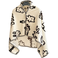 Manta tipo chal, suave y cálida, de forro polar Sherpa, manta de animales para niños, ideal para la oficina o la siesta.