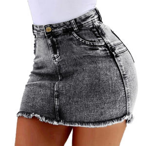Femmes lavage Mini femme jupes courtes été femmes Sexy Denim jupe jupes pour femmes longueur au genou - Product Image 3