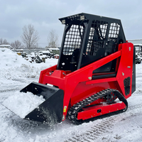 Mini-Kompaktlader Schneefräsen-Anbaugerät Multifunktionaler Schneeräumlader 4WD Schneefräsmaschine für Straßen und Höfe