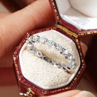 Bague en or plaqué 14 carats pour femme, alliance de mariage éternelle 3 mm 0,1 ct, bague de fiançailles empilable en moissanite pour femme, prix d'usine