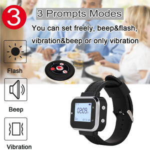 Ziekenhuis Verpleegkundige Waterdichte <span class=keywords><strong>Paging</strong></span> Zoemer Vibrerende Polshorloge Pager Restaurant Café Draadloze <span class=keywords><strong>Service</strong></span> Tafel Bellen Knop Systeem - Product Image 5