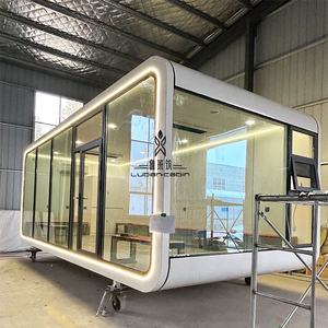 Cabine portable écologique à cadre en acier étanche Apple Pod Tiny House Green House <span class=keywords><strong>Villa</strong></span> <span class=keywords><strong>pour</strong></span> immeuble de bureaux <span class=keywords><strong>pour</strong></span> les hôtels - Product Image 4