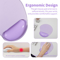 Tapis de souris en silicone transparent Kawaii avec repose-poignet antidérapant résistant à l'eau anti-rayures forme mignonne pour un usage au bureau en stock